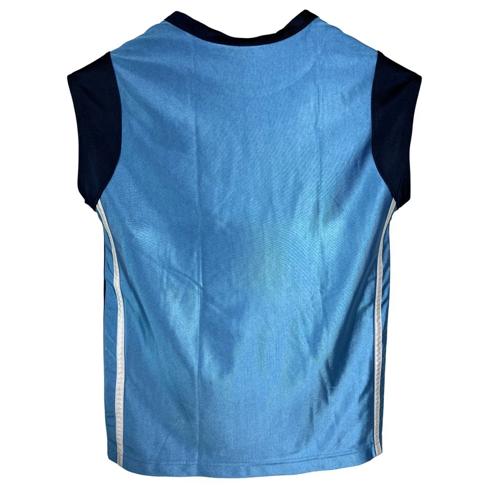 Nike Sleeveless Shirt Kids L Blue Swoosh Athletic‎ Gym Training Basketball A72